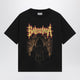 Balenciaga Sacré Cœur Print Medium-Fit Cotton T-Shirt In Black