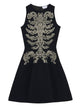 Alexander Mcqueen Lace Ribcage Jacquard Mini Dress In Black