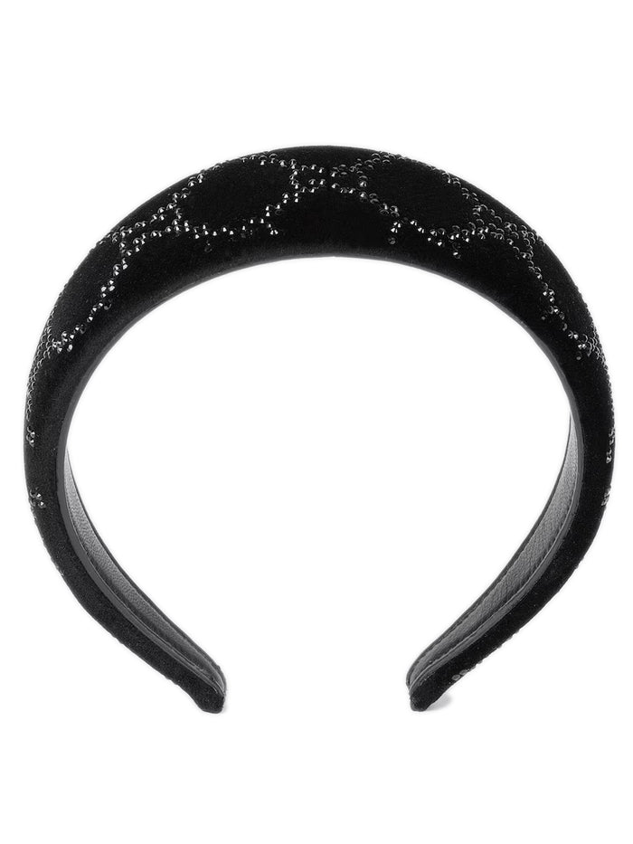 Gucci Soft Velvet Headband With Crystals