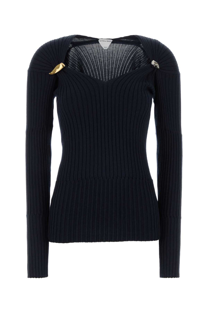 Bottega Veneta Midnight Blue Cashmere Blend Top