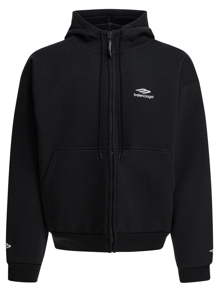 Balenciaga Black Cotton Blend Sweatshirt