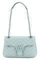 Gucci Light Blue Nappa Leather Small Gg Marmont Shoulder Bag