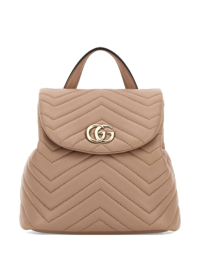 Gucci Pink Leather Mini Gg Marmont Backpack