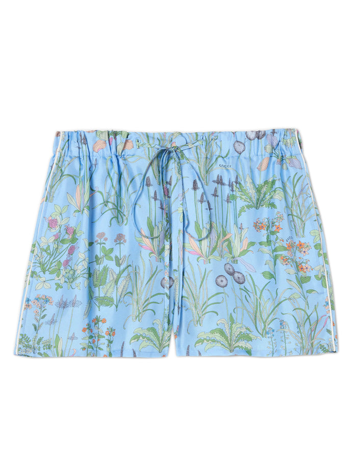 Gucci Printed Silk Twill Shorts