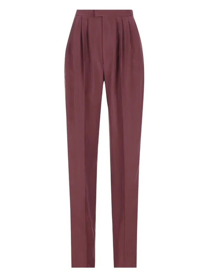 Saint Laurent Saint Laurent Mid-Rise Silk Habotai Pants