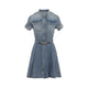 Alexander Mcqueen Light Blue Denim Mini Dress