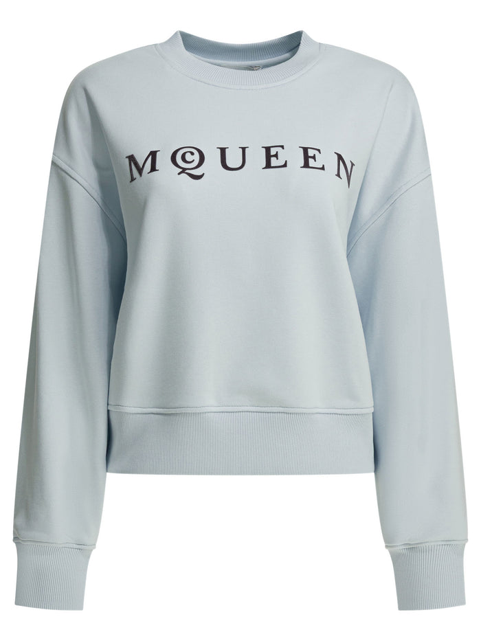 Alexander Mcqueen Light Blue Cotton Sweatshirt