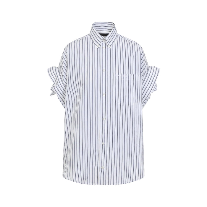 Balenciaga Striped Oversize Short Sleeve Sweater