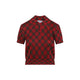 Alexander Mcqueen Red Microcheck Viscose Polo
