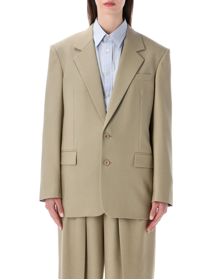 Saint Laurent Saint Laurent Single-Breasted Wool-Silk Blazer