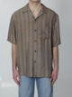 Saint Laurent Cassandre Shirt In Striped Cotton Twill
