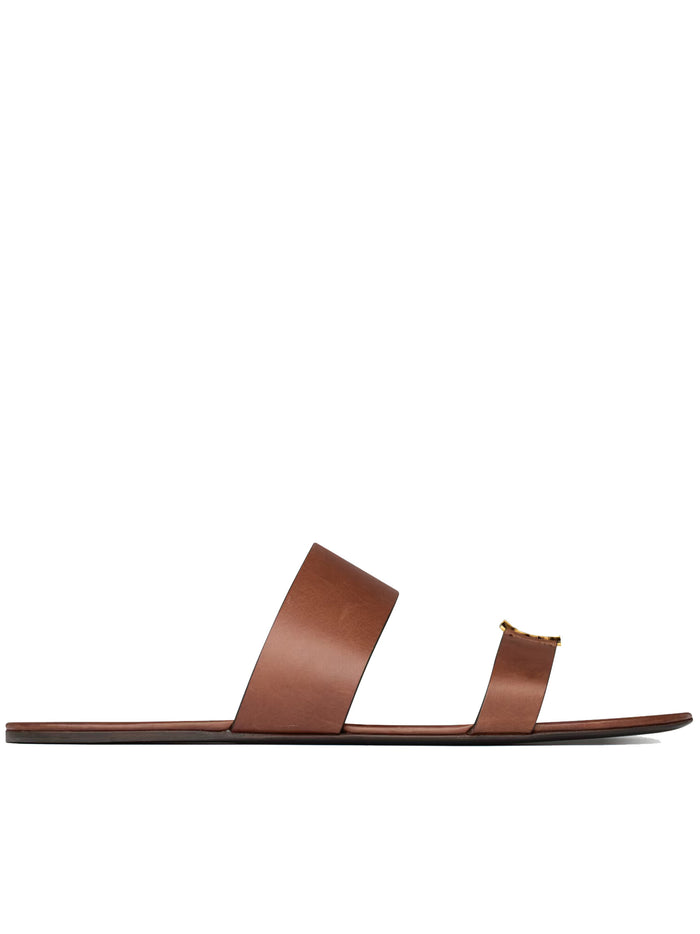 Saint Laurent Babylone 00 Black Leather Sandals