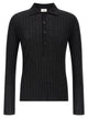 Saint Laurent Pointelle Wool Polo Shirt