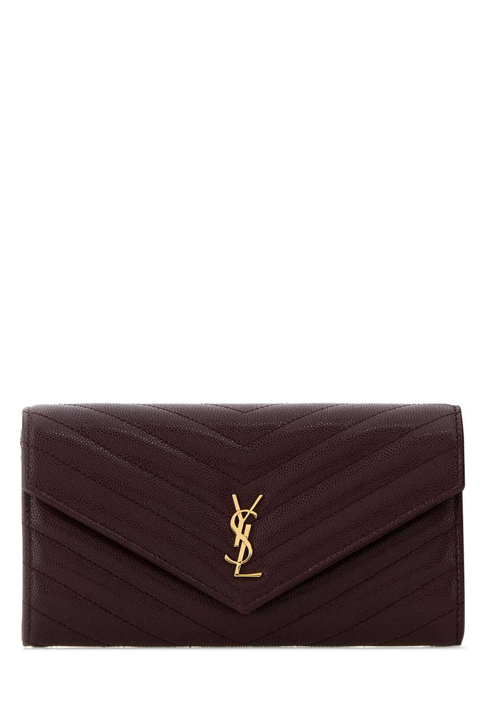 Saint Laurent Plum Leather Wallet
