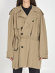 Balenciaga Women`S Cropped Light Trench In Explorer Beige