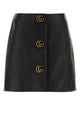 Gucci Black Leather Mini Skirt
