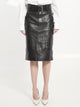 Saint Laurent Saint Laurent Leather Pencil Skirt With Belt