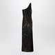 Gucci Long Jersey Dress With Crystal Embroidery In Black