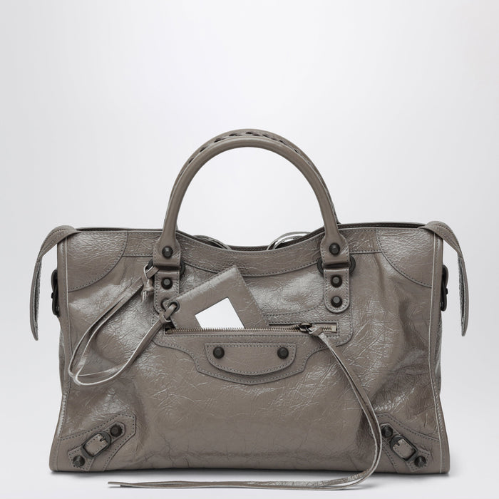 Balenciaga Le City Medium Handbag In Dark Walnut Leather