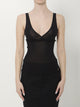 Saint Laurent Cassandre Ribbed Silk Jersey Tank Top, Black
