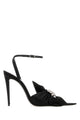 Saint Laurent Black Crepe Dove Pumps