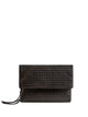 Bottega Veneta Crafted In Italy From Supple Lambskin Leather, This Bottega Veneta Giornale Pouch In A Deep Dark Brown "Espresso" Hue Features A Sophisticated Fold-Over Silhouette, A Sleek Tubular Wrist Stra