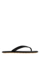 Bottega Veneta Black Rubber Sampieri Thong Slippers