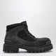Balenciaga Combat Strike Low Lace-Up Suede Boots Brown/Black