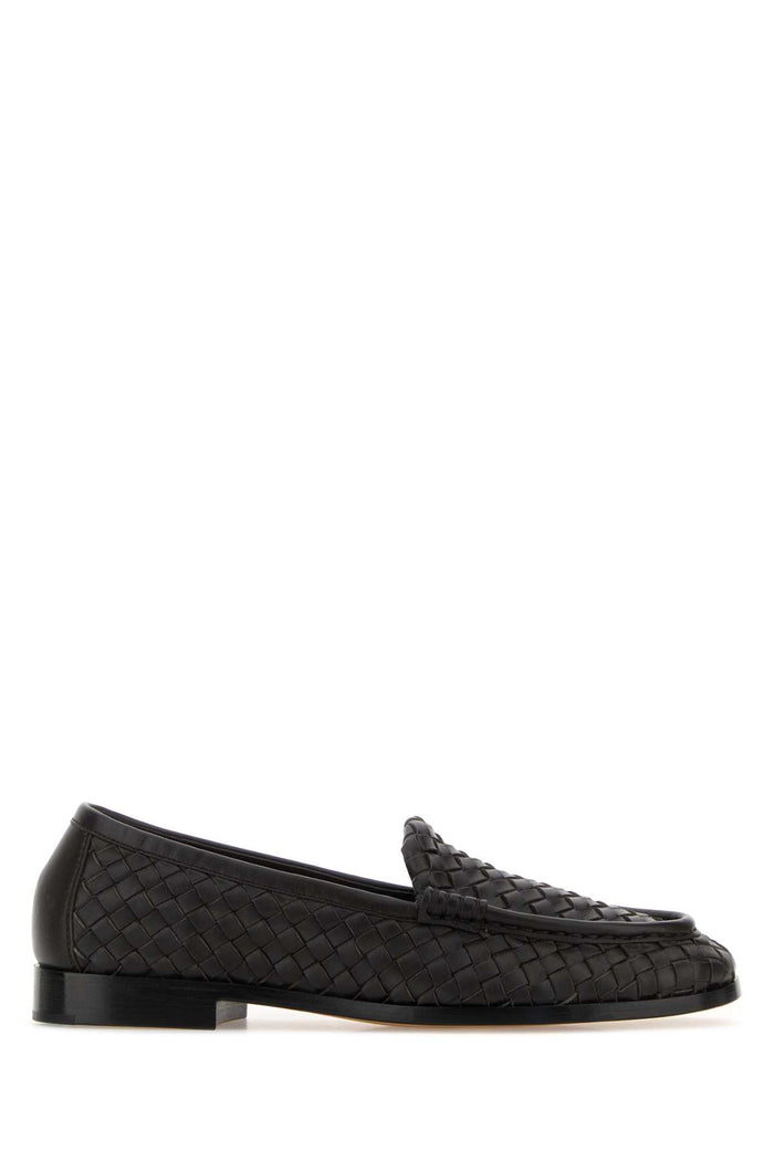 Bottega Veneta Dark Brown Leather Silenzio Loafers