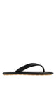 Bottega Veneta Black Rubber Sampieri Thong Slippers