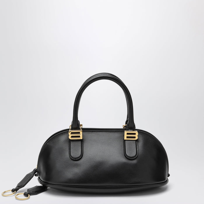 Balenciaga Bolero Mini Bowling Bag In Black Leather