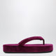Balenciaga Purple Velvet Jet Lag Thong Slippers