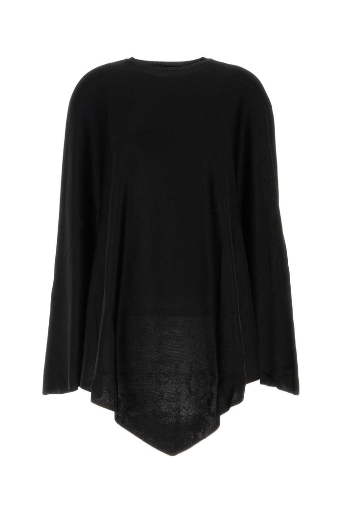 Balenciaga Black Stretch Viscose Blend Cape