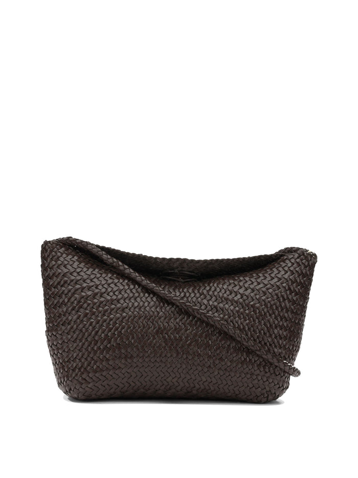 Dragon Difussion Brown Buffalo Calf Leather Shoulder Bag