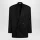 Balenciaga Double-Breasted Oversized Wool Blazer In Black