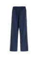 Balenciaga Washed Technical Satin Track Pants In Marine Blue