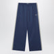 Balenciaga Washed Technical Satin Track Pants In Marine Blue