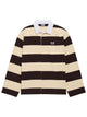 Balenciaga Striped Jersey Polo Shirt In Cotton, Brown