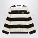 Balenciaga Striped Jersey Polo Shirt In Cotton, Brown