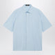 Gucci Gg Cotton Poplin Shortsleeve Shirt In Light Blue