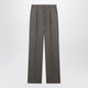 Saint Laurent Midrise Tailored Straightleg Wool Trousers In Brown