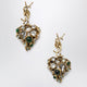 Saint Laurent Cassandre Heart Earrings With Crystals In Gold-Tone Brass