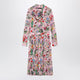 Gucci Flora Print Silk Shirt Dress In Pink Multicolor
