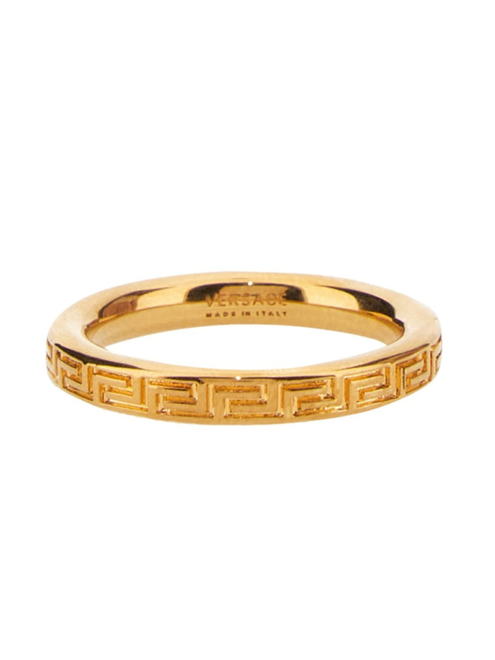 Versace Anello Con Chiave Greca Incisa