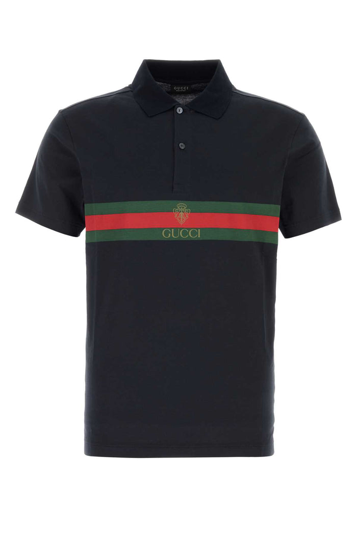 Gucci Black Cotton Polo Shirt