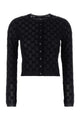 Gucci Black Viscose Gg Embroidery Cardigan