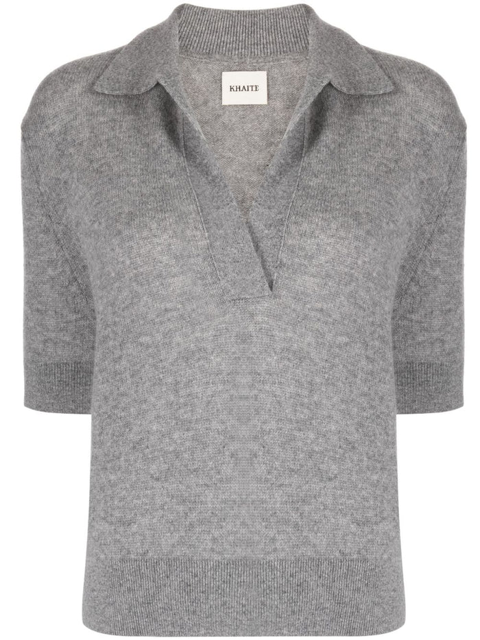 Khaite Shrunken Cashmere Polo Shirt