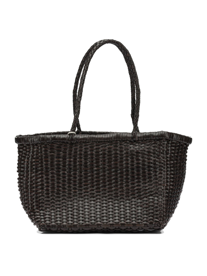 Dragon Difussion Brown Buffalo Calf Leather Handbag