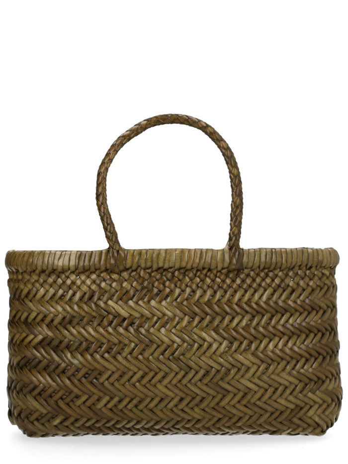 Dragon Difussion Brown Leather Handbag