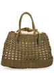 Dragon Difussion Brown Leather Shoulder Bag